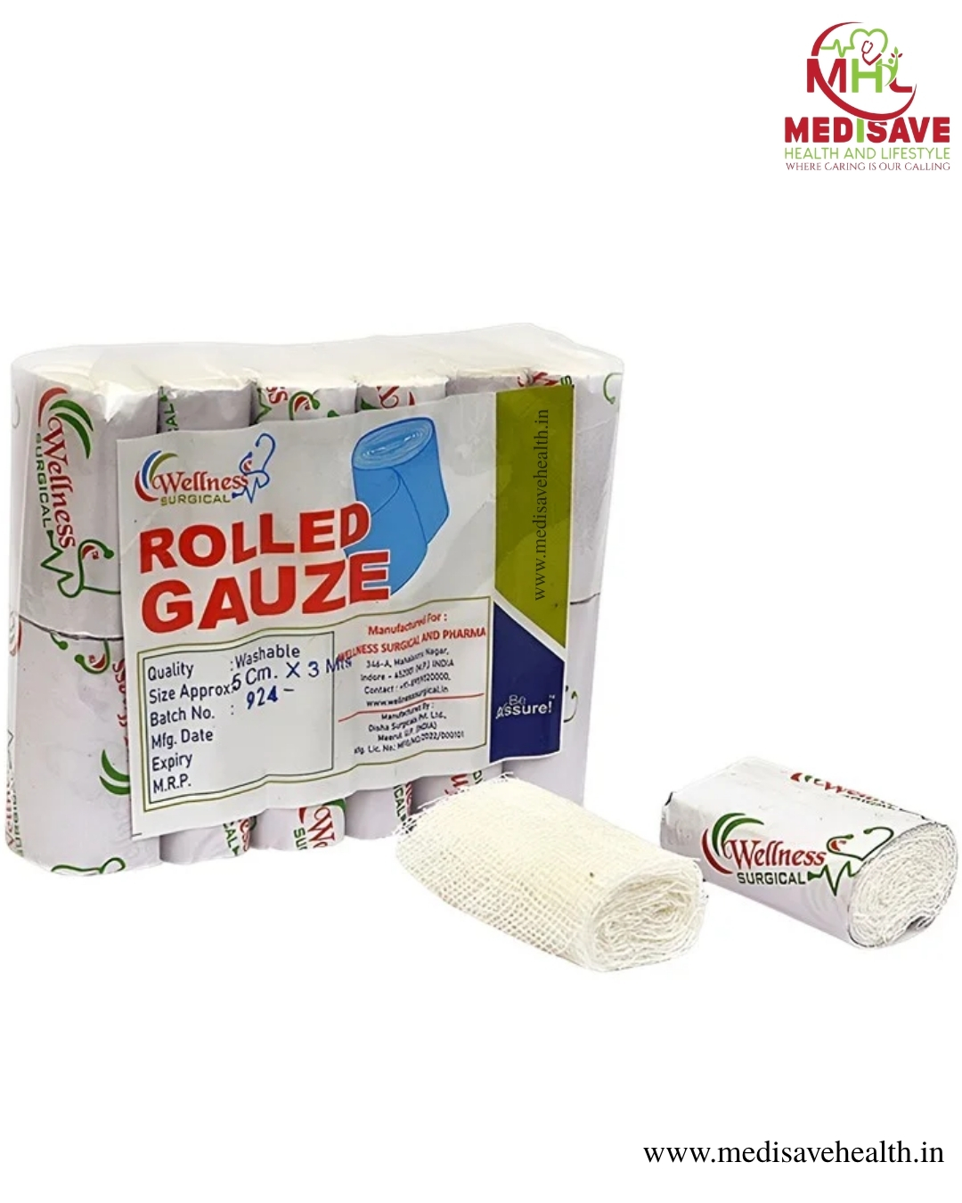 GAUZE BANDAGE(44TPI)-(12 U)- WELLNESS