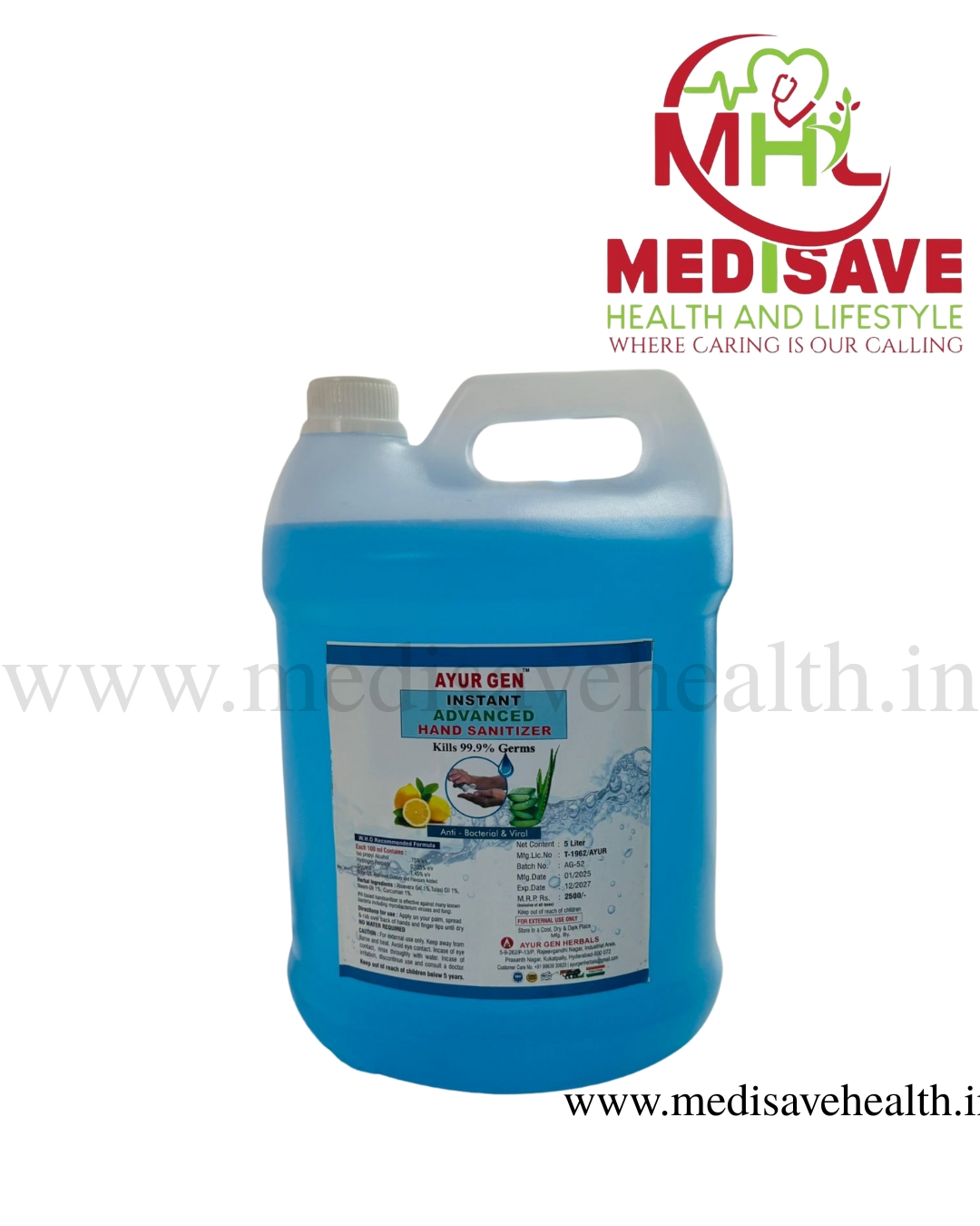Sanitizer 5ltr - Ayurgen