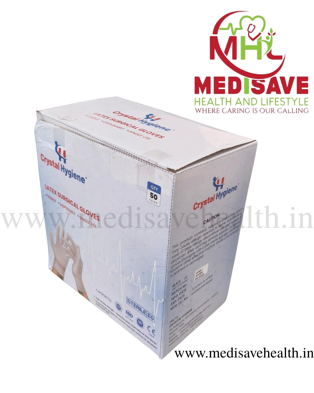 Powder Free Latex Surgical Gloves - CRYSTO_MED-7.5