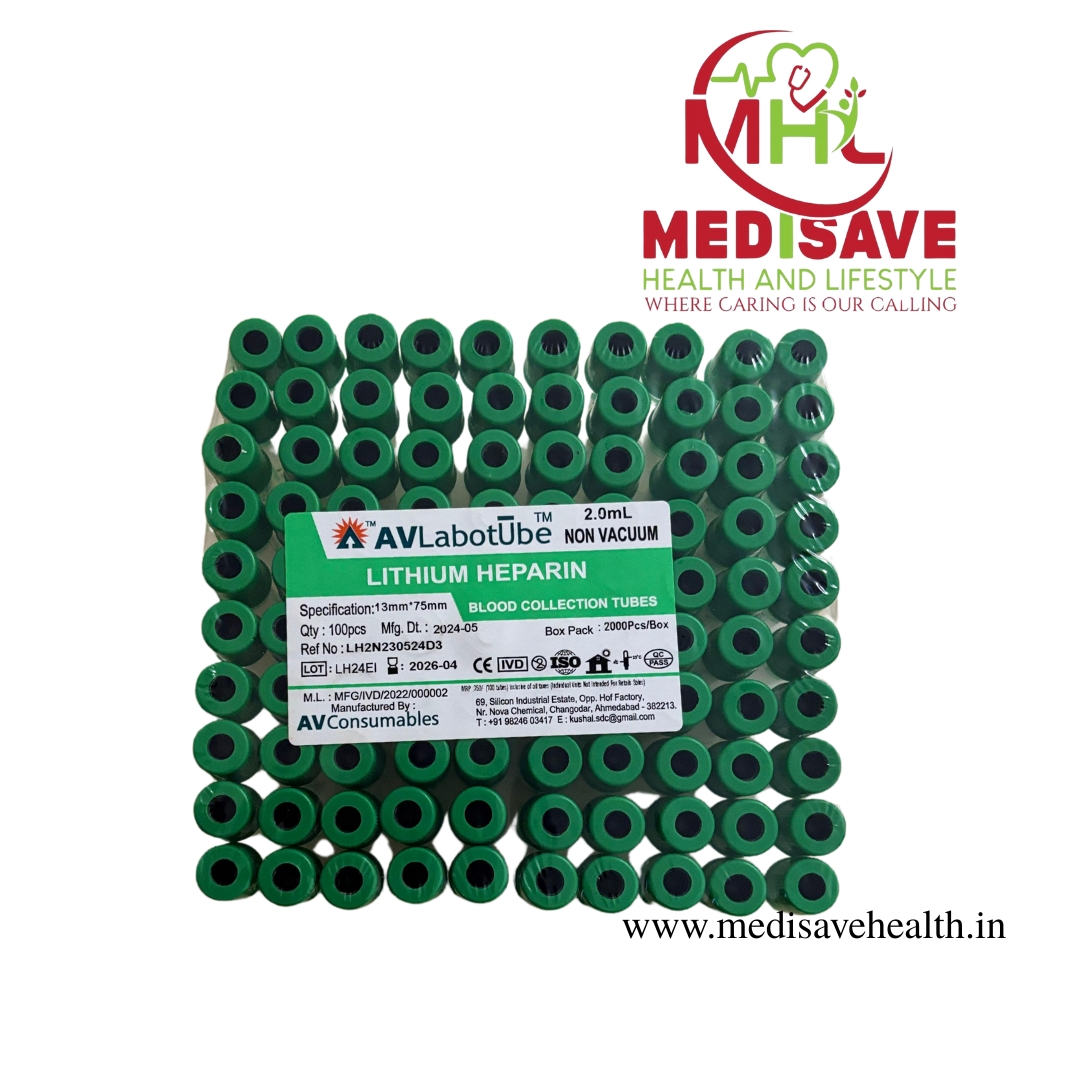 LITHIUM HEPARIN NON VACCUM SAFETY CAP TUBES