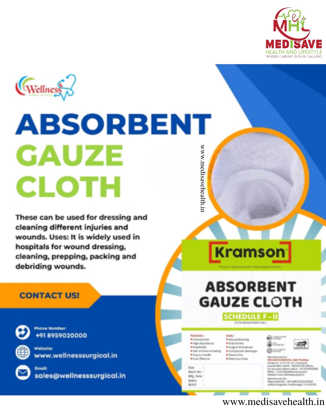 GAUZE CLOTH(33 TPI )- WELLNESS GAUZE CLOTH(33 TPI )- WELLNESS