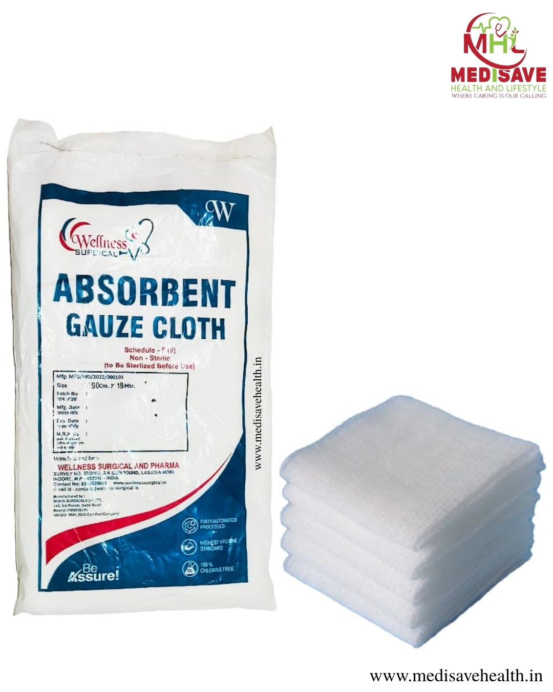 GAUZE CLOTH 39 TPI(90 CM X 18 MT )- KRAMSON