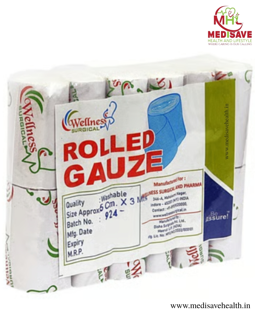GAUZE BANDAGE(44TPI)-(12 U)- WELLNESS