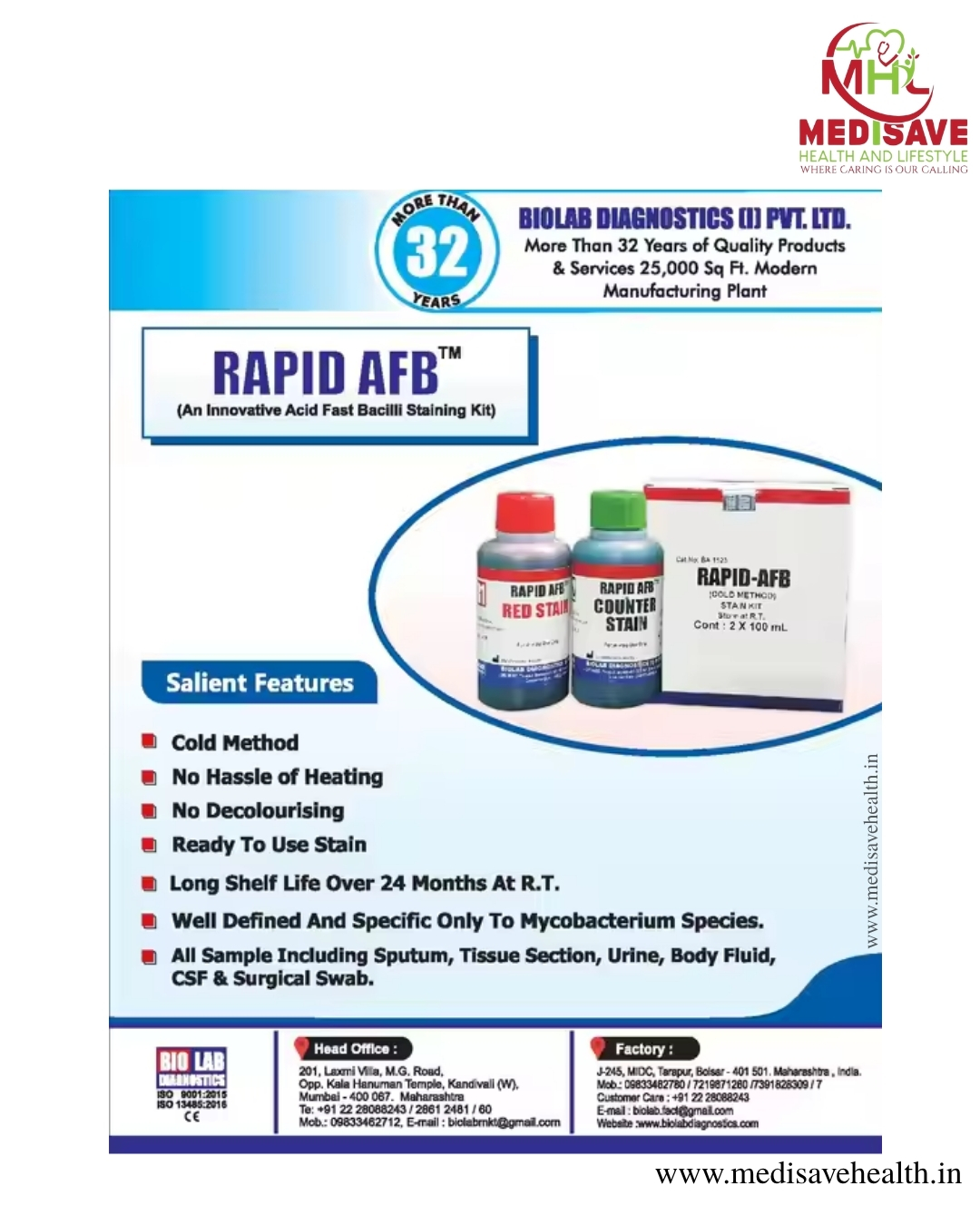 Rapid AFB 2*100ml- BIOLAB