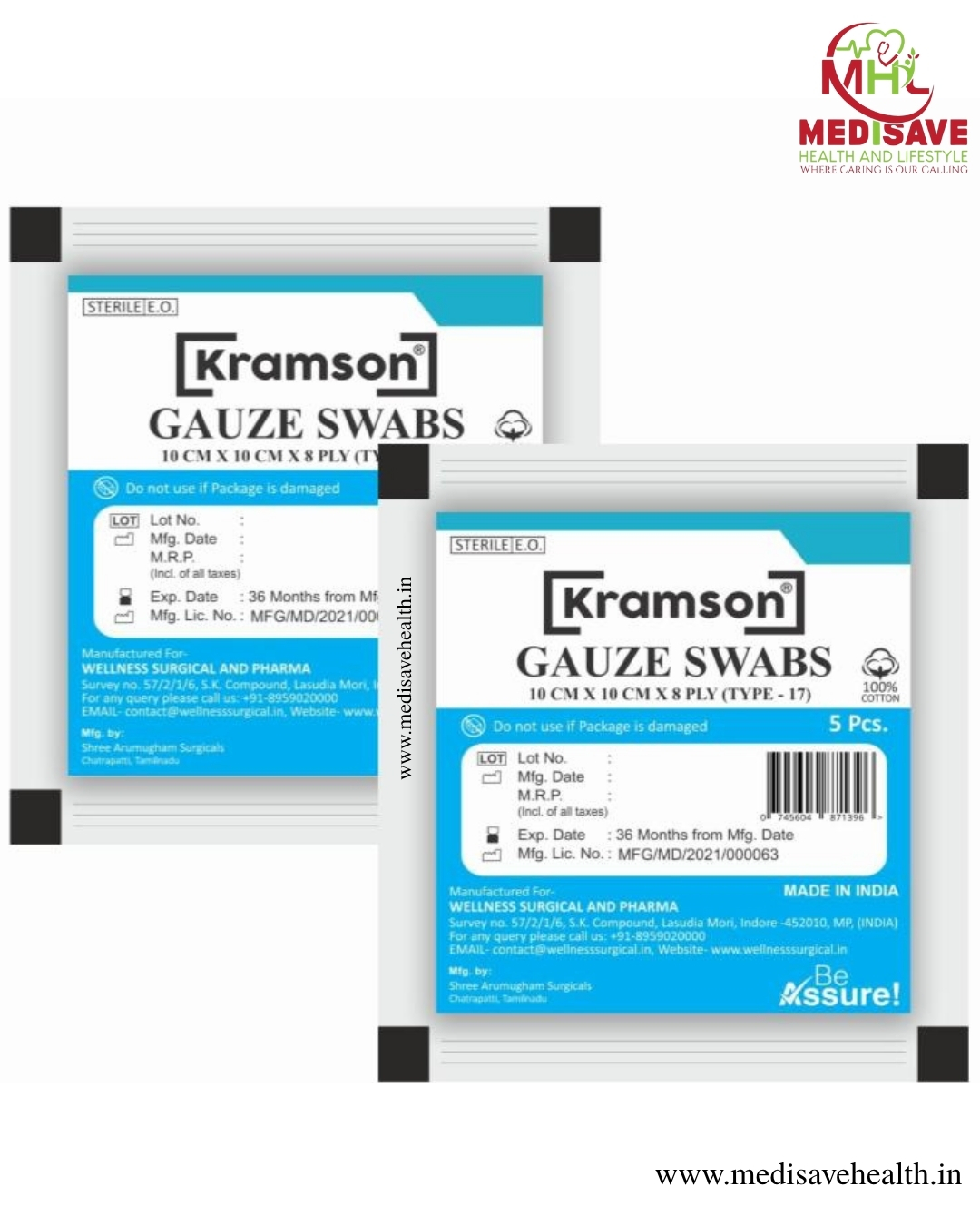 STERILE GAUZE SWABS(4PCS) -  KRAMSON