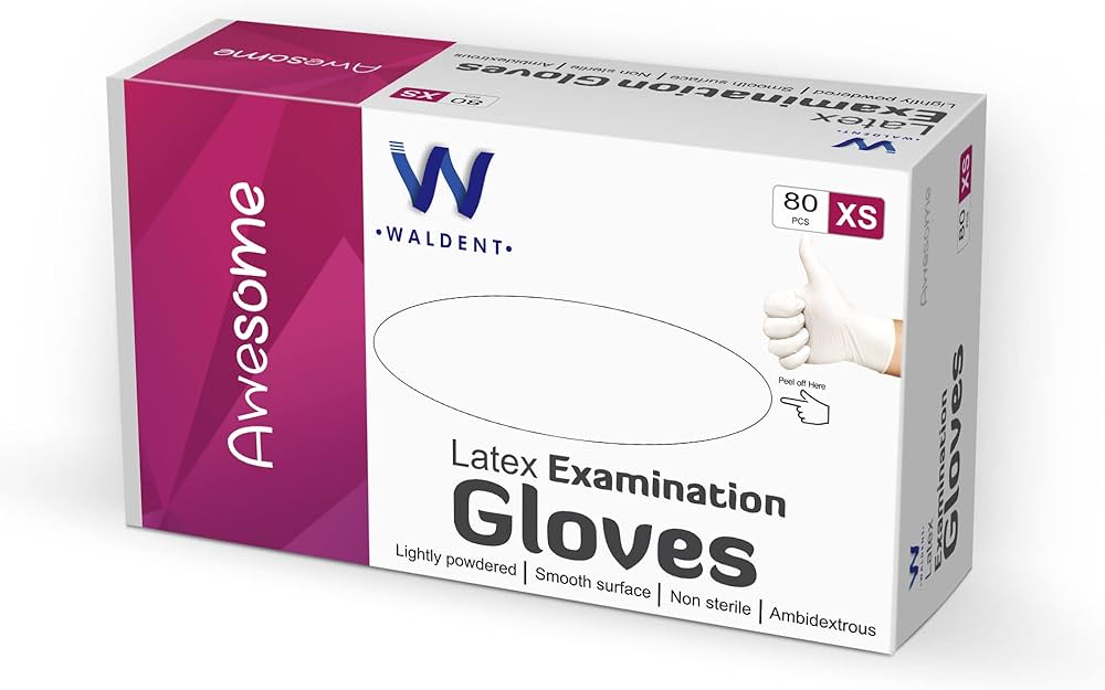  Waldent Latex Examination Gloves