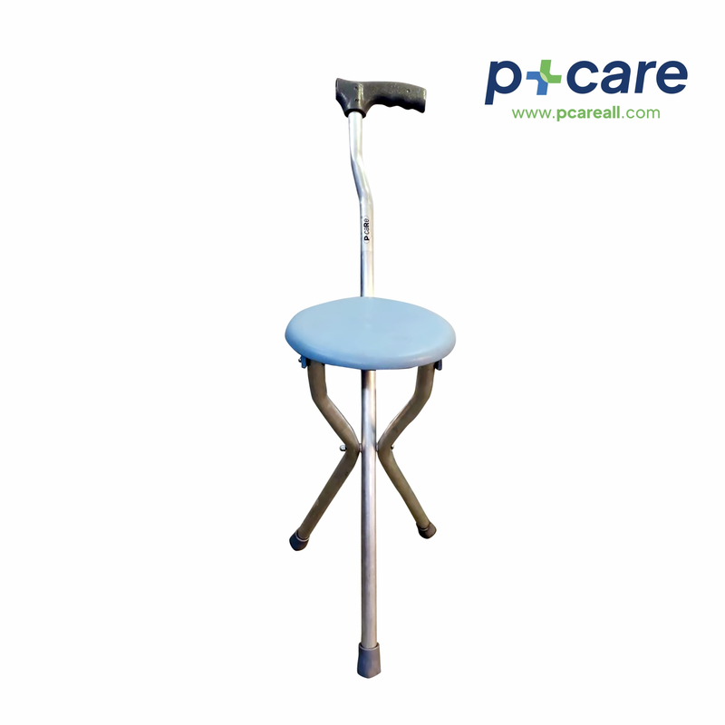 Seat Cum Walking Stick L Grip