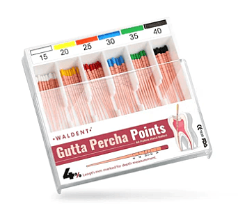 Waldent Gutta Percha Points 4% (Length Marked) Waldent Gutta Percha Points 4% (Length Marked)