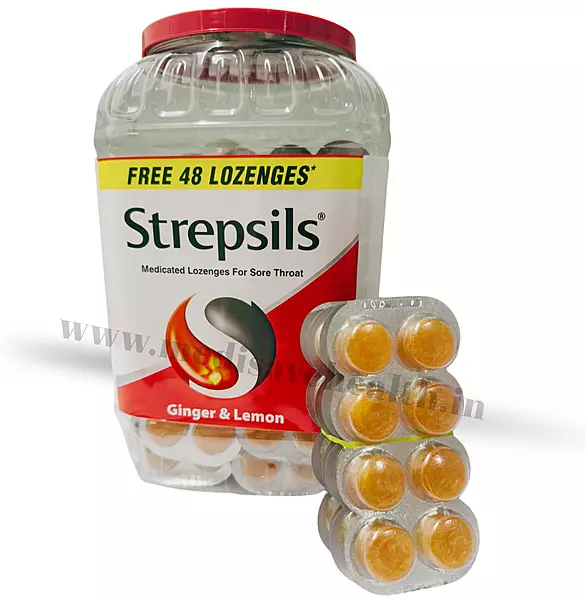 Strepsils Ginger & Lemon Lozenges Jar