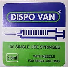 2.5ml Syringe with 23G Needle