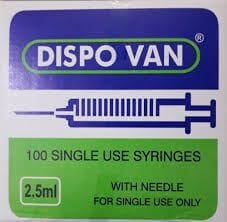 2.5ml Syringe with 23G Needle