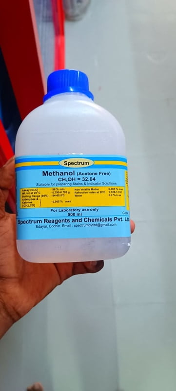 Methanol Acetone Free 500 ml - Spectrum