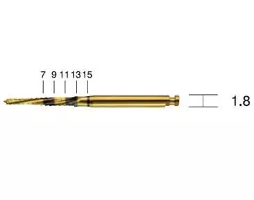 Waldent Lindemann Drill Bit 1.8mm Titanium Coated 19/108 Waldent Lindemann Drill Bit 1.8mm Titanium Coated 19/108