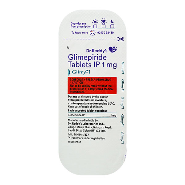 GLIMY 1MG TAB 14&grave;S