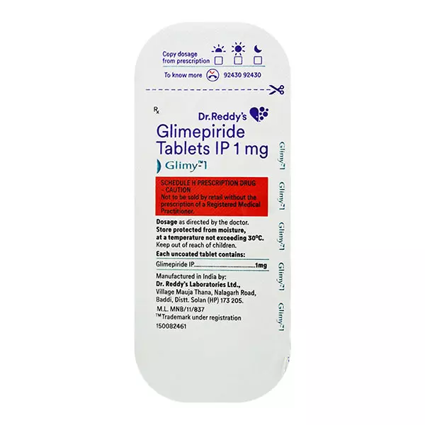 GLIMY 1MG TAB 14&grave;S