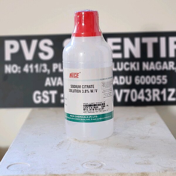 SODIUM CITRATE SOLUTION- 500 ML - nice SODIUM CITRATE SOLUTION- 500 ML - nice