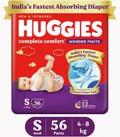 Huggies WP Small Diapers (4–8 Kg) – 56P